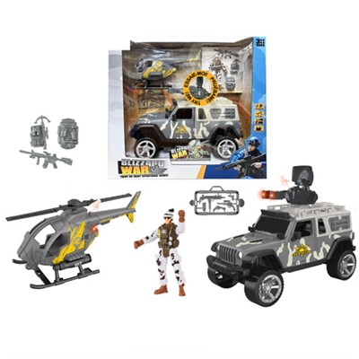 Набор Военный 6669A вертолет, машина, солдат, аксесс в кор. - фото 62767348