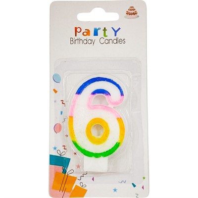 Свеча для торта Цифра 6 1212-7 141V-394 - фото 62767414