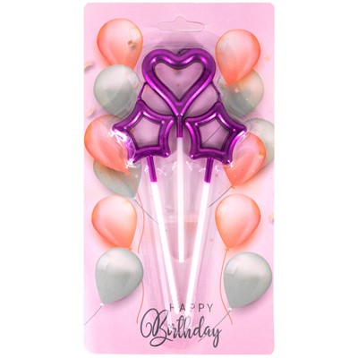 Свеча для торта 3 шт. 141V-664 (50) - фото 62767594