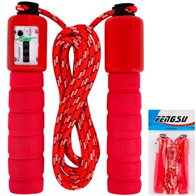 Скакалка 2.6m микс, хлопковая веревка 141V-681 - фото 62767979