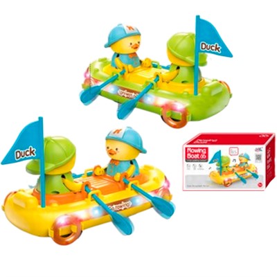 Игрушка на батарейках 676B Утята в лодке в кор. - фото 62768203