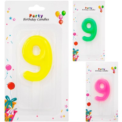 Свеча для торта Цифра 9 в ассорт. FG240525045L-10 - фото 62768348