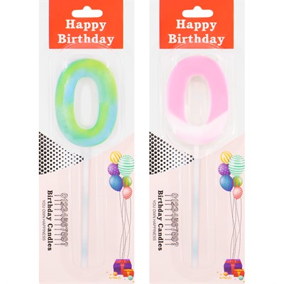 Свеча для торта Цифра 0 в ассорт. FG240525064L-1 - фото 62768368