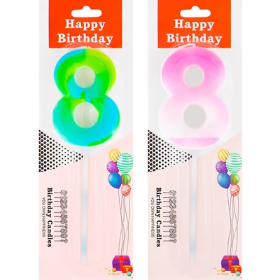 Свеча для торта Цифра 8 в ассорт. FG240525064L-9 - фото 62768413