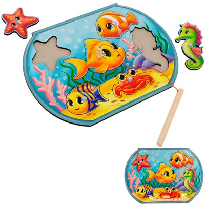 Деревянная Магнитная  Рыбалка Аквариум морские рыбки ОА-00000542 /Арбо/ - фото 62769109