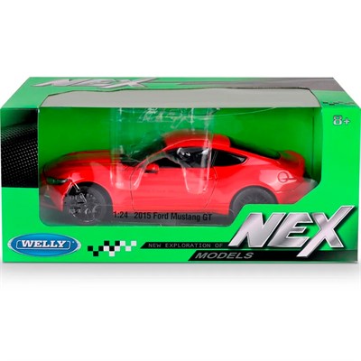 Модель 1:24 Ford Mustang GT 2015, красный 24062W - фото 62769245