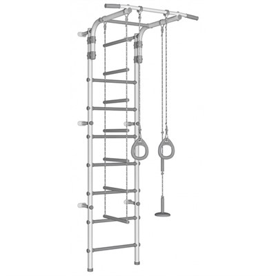 Спорткомплекс "Pastel 2" белый-серый. Регулир.турник,веревоч.лестница,кольца,тарзанка PF2П0.16-П - фото 62770127