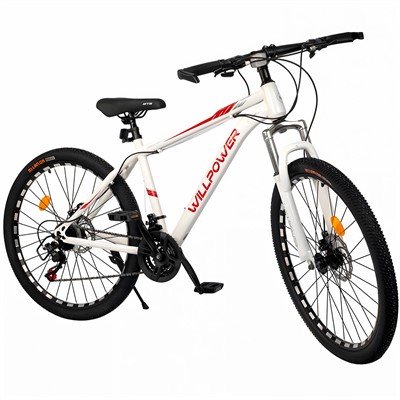 Велосипед двухколесный 26" WILLPOWER белый-красный, 21 скорость FG240528107L-4 - фото 62770193
