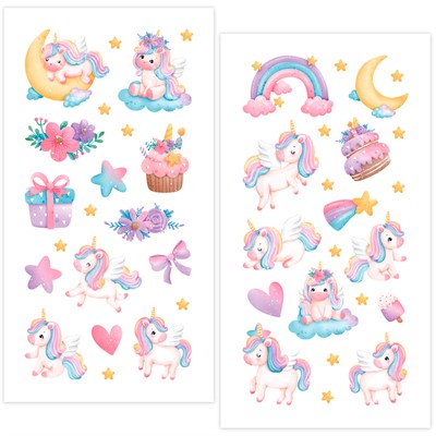 Набор для творчества Переводные татуировки. Единороги 4367 - фото 62770811