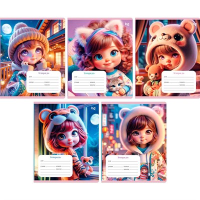 Тетрадь 12 л. клетка BG Маленькие девочки 372487 - фото 62771496