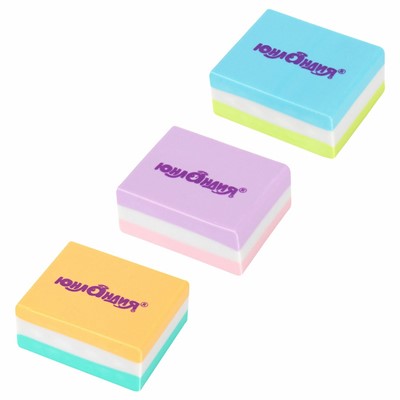Ластик Square 30х24х13 мм, пастельные ассорти, 272673 Юнландия - фото 62771866