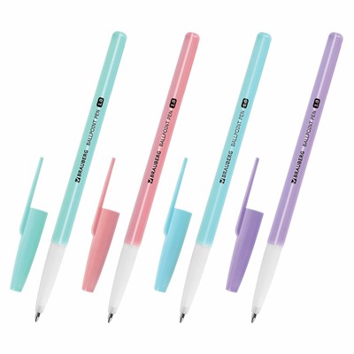 Ручка шарик синяя Pastel color 144199 Brauberg - фото 62771890