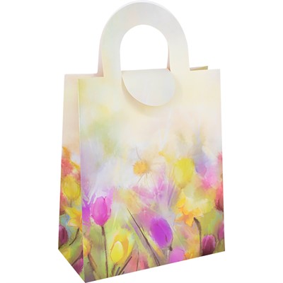 Пакет 34х21х10см с вырубной ручкой акварель цветы 141V-965 - фото 62771954