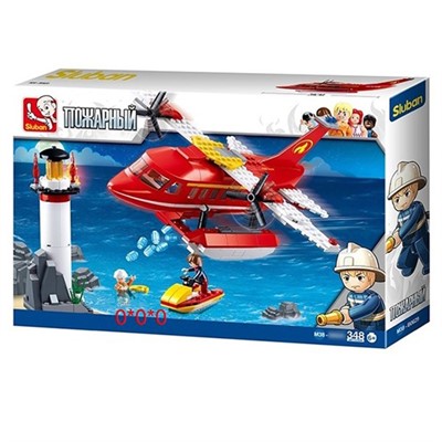 Конструктор Пожарные 38-0629 Вертолет в коробке - фото 62772527