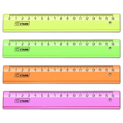 Линейка пластик 16см NEON СТАММ ЛН01 - фото 62773137