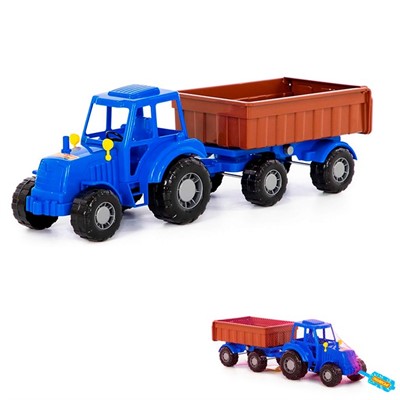 Трактор Алтай с прицепом № 1 синий в сеточке 84750 П-Е /4/ - фото 62773338