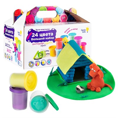 Набор для творчества Тесто-пластилин 24 баночки ТА1097 /Genio Kids - фото 62773361