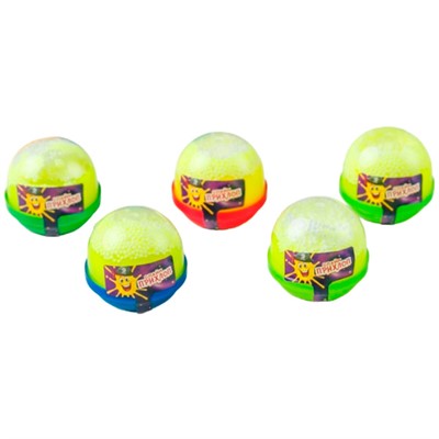 Слайм Прихлоп 40 гр жёлтый капсула с шариками 00203 - фото 62773521