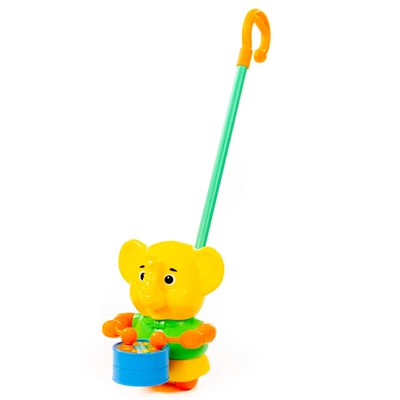 Каталка Слонёнок с ручкой 96661 П-Е/12/ - фото 62773528