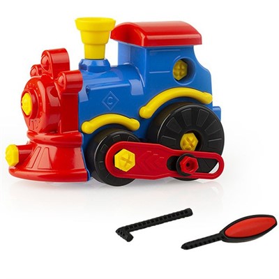 Конструктор Паровозик Томми 26 дет., отвертка, шестигранник 18 см У1044 /30/ - фото 62773783