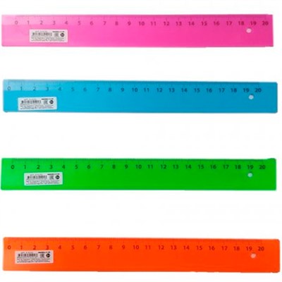 Линейка 20 см. ЦВЕТНОЕ АССОРТИ Л-9291 - фото 62773803