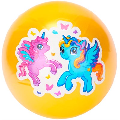 Мяч 23см единорожки с наклейкой, в сетке AD-9(UC)-2 - фото 62774545