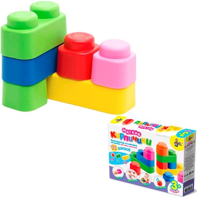 Конструктор мягкий Кирпичики 11 дет. 01583 - фото 62775061