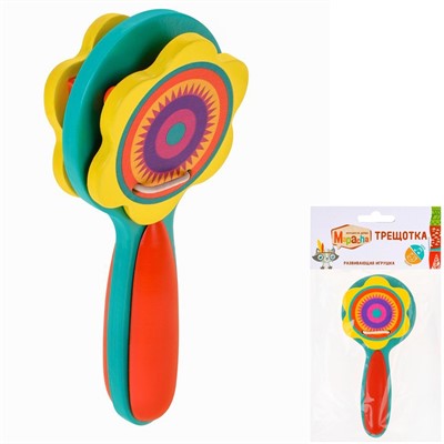 Деревянная трещетка син/зеленая 76434 - фото 62775223