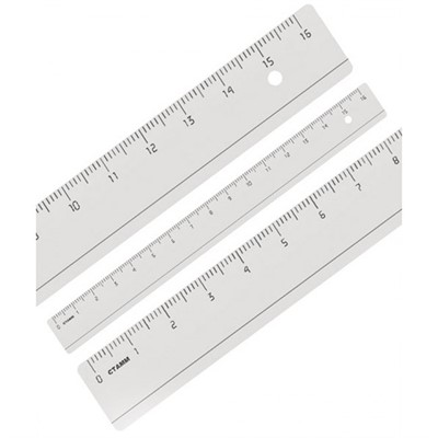 Линейка пластик 16см прозрачная б/цв СТАММ ЛН03 - фото 62775507