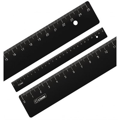 Линейка пластик 25см черная СТАММ ЛН25 - фото 62775512