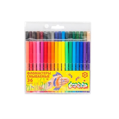 Фломастеры 36 цв. Каляка-маляка смываемые ФКМ36 - фото 62775783