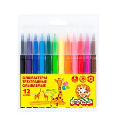 Фломастеры 12 цв. Каляка-маляка смываемые ФТГКМ12 - фото 62775784