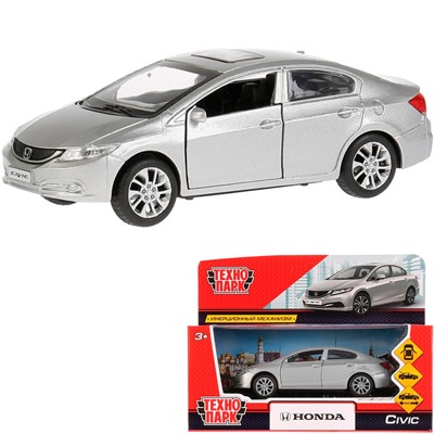 Модель CIVIC-SL HONDA CIVIC серебристый Технопарк  в коробке - фото 62775824