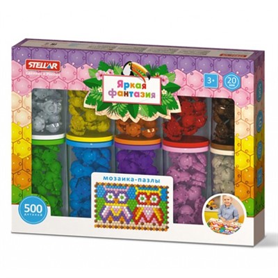 Мозаика пазлы Яркая фантазия 20мм/500шт, в тубах 01084 /7/ - фото 62775958