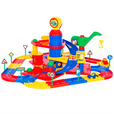 Паркинг 3-уровневый с дорогой и автомобилями в коробке 37862 /П-Е/ /1/ - фото 62777191