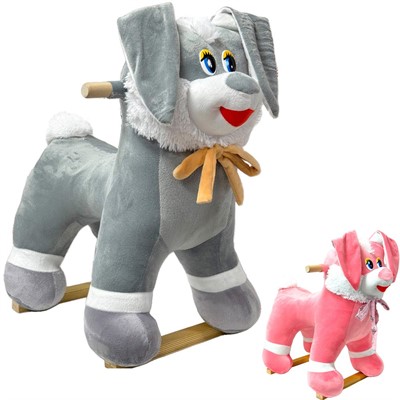 Качалка Зайчик плюш 980589 цвет в ассортименте - фото 62777431