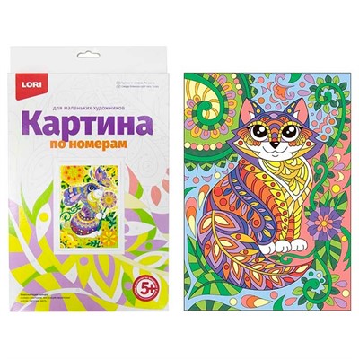 Набор для творчества Картина по номерам для малышей "Котик" Ркн-012 Lori - фото 62777762