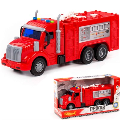 Автомобиль Профи пожарный инерционный со светом и звуком в коробке 86518 П-Е /8/ - фото 62778029