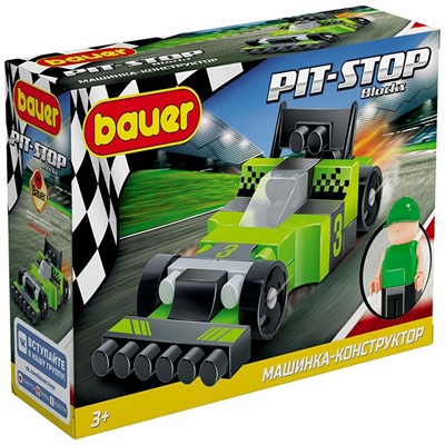 Конструктор Bauer 812 Гоночная машина в коробке "Pit Stop" (цвет черный, зелёный) - фото 62778075