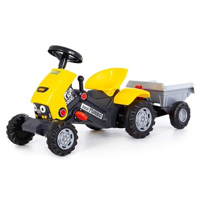 Каталка трактор с педалями "Turbo-2" (жёлтая) с полуприцепом 89342 П-Е /1/ - фото 62778408