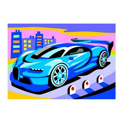 Набор для творчества Картина по номерам для малышей "Бугатти" Ркн-071 Lori - фото 62778485