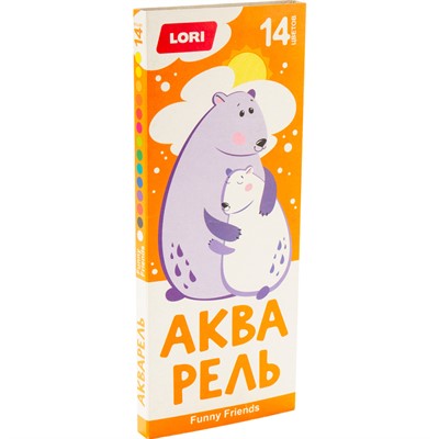 Акварель 14 цв. FUNNY FRIENDS Ааф-004 Lori - фото 62778516