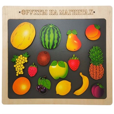 Деревянная Игра Фрукты на магнитах 15 дет. 8351 - фото 62778663