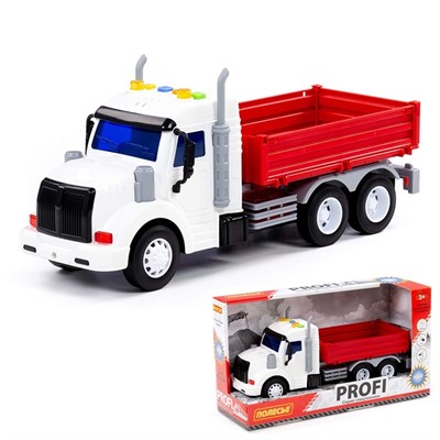 Автомобиль "Профи" бортовой, инерционный со светом и звуком красный в коробке 91673 П-Е /8/ - фото 62778877