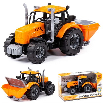 Трактор "Прогресс" сельскохозяйственный инерционный оранжевый (в коробке) 91246 П-Е /12/ - фото 62779396