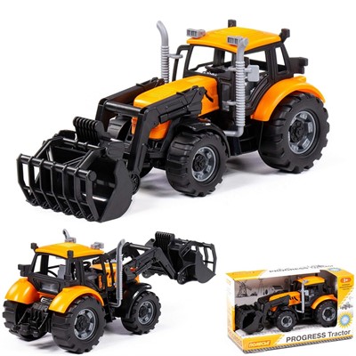 Погрузчик "Прогресс" инерционный оранжевый в коробке 91758 П-Е /12/ - фото 62779401