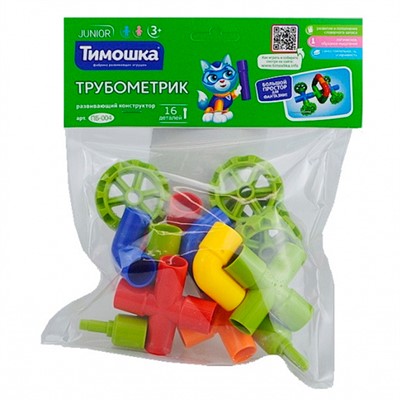 Конструктор  «Трубометрик»16 деталей ТМ "ТИМОШКА" ПБ-004 - фото 62779482