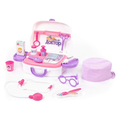 Набор Доктор №18 16 элементов в чемоданчике на колёсиках 94230 П-Е /7/ - фото 62779518