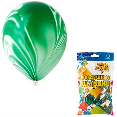 Шар 12" Мрамор Green 25 шт  1108-0565 /цена упак/ - фото 62779777