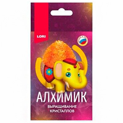 Набор для творчества Алхимик.Выращивание кристаллов. Животные. "Желтый слоник" Крп-008 Lori - фото 62779867